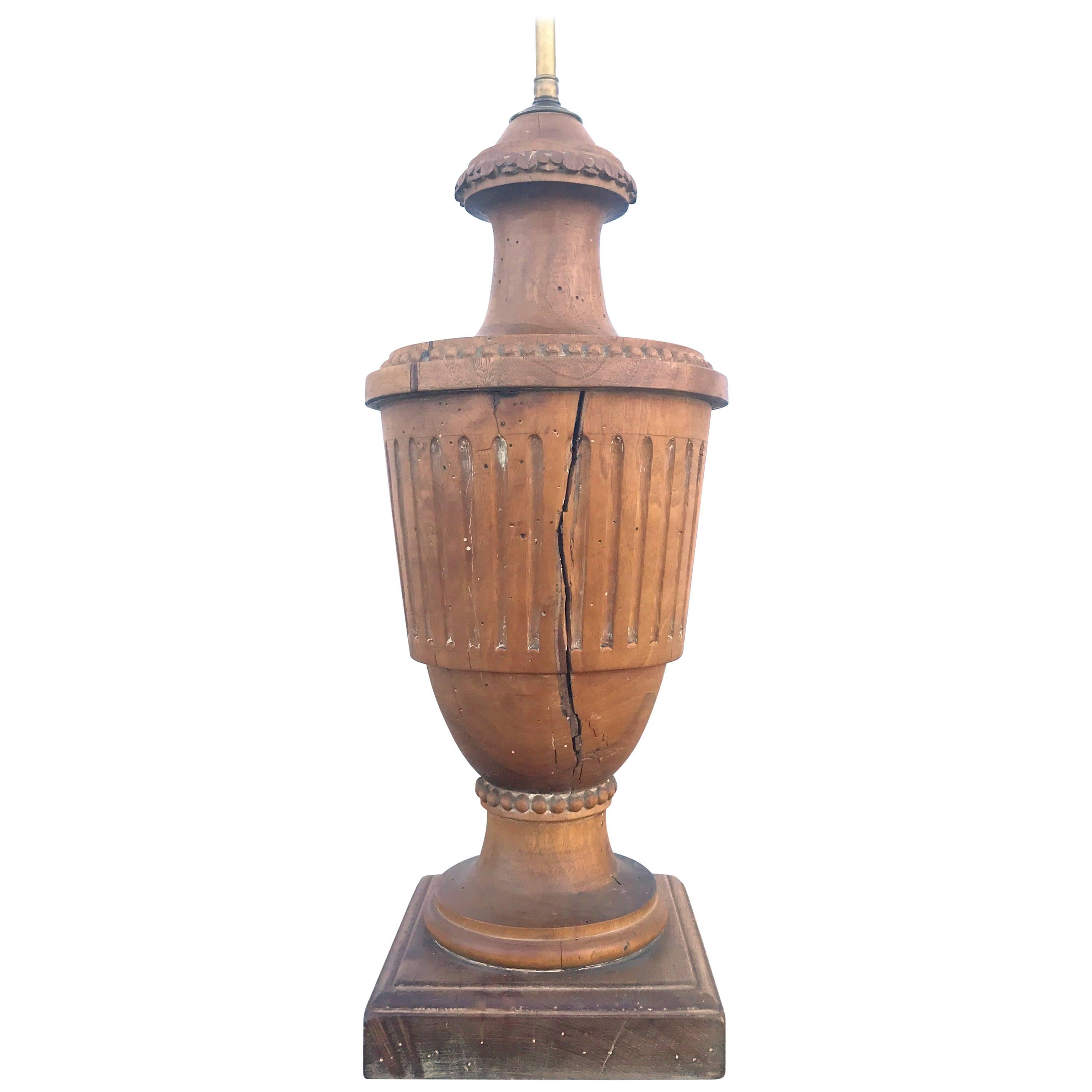 Fabulous Large 18th Century Italian Carved Architectural Urn Lamp For Sale