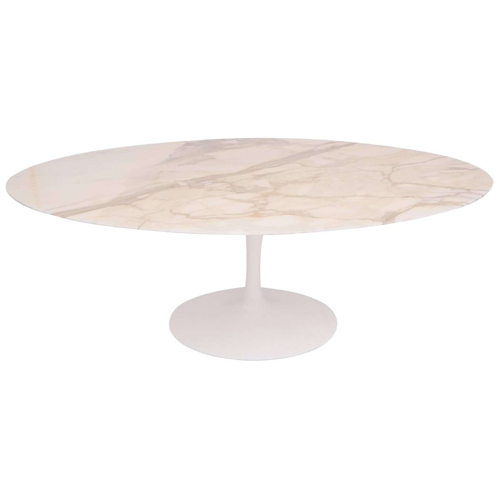 Eero Saarinen Knoll Calacatta Marble Oval Dining Table