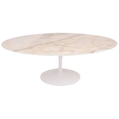 Used Eero Saarinen Knoll Calacatta Marble Oval Dining Table