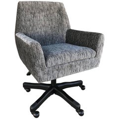 Modern Black and Silver Chenille Adjustable Desk Chair