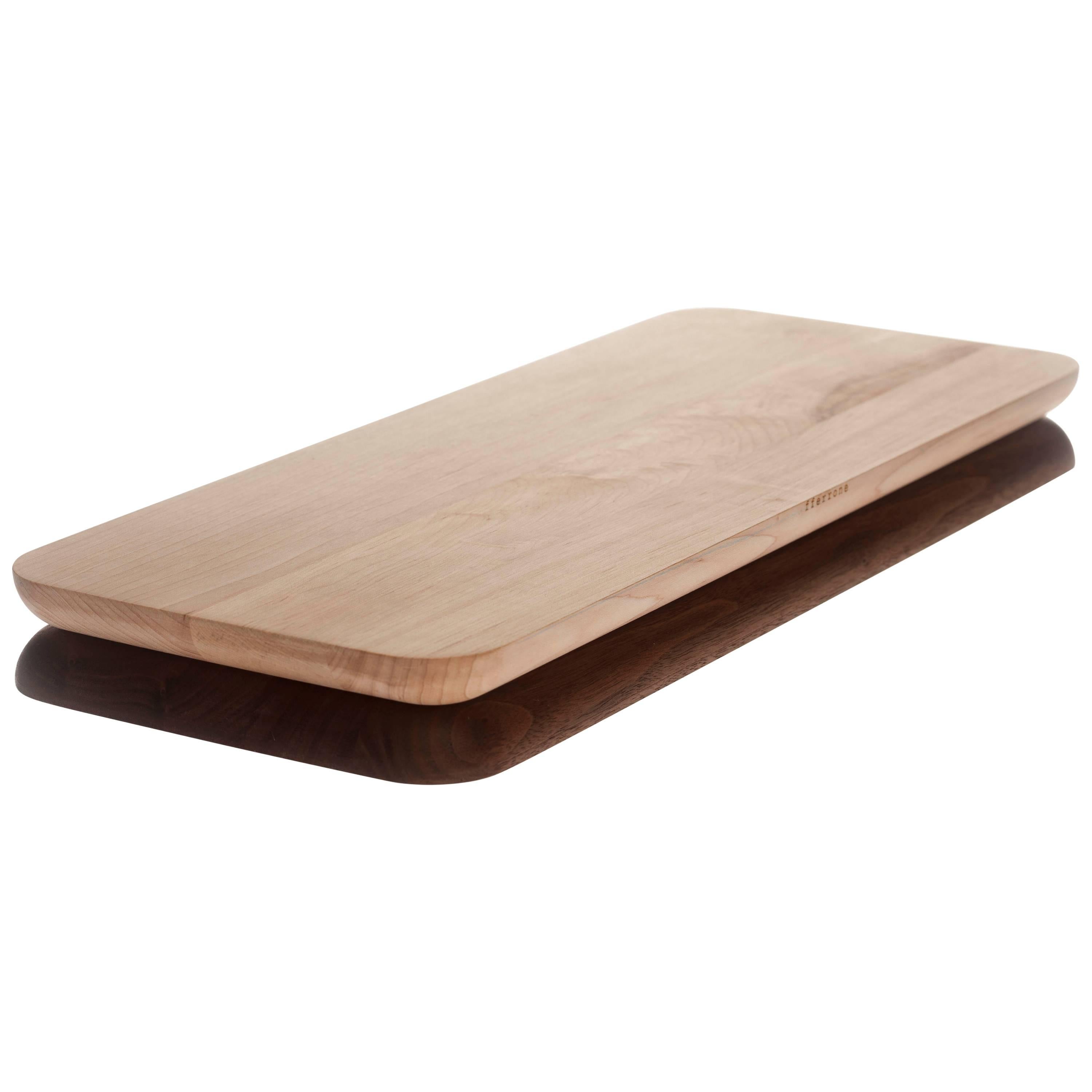 Contemporary Rectangular Wood Serving Tray Chopping Serve Board, USA, In Stock