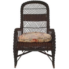 Antique Heywood Wakefield American Mission Wicker Armchair