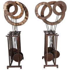 Pair of Brutalist Kinetic Sculptures Pair of Brutalist Kinetic Sculptures