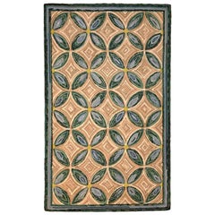 Modern Geometric Hooked Rug by Stephen T. Anderson