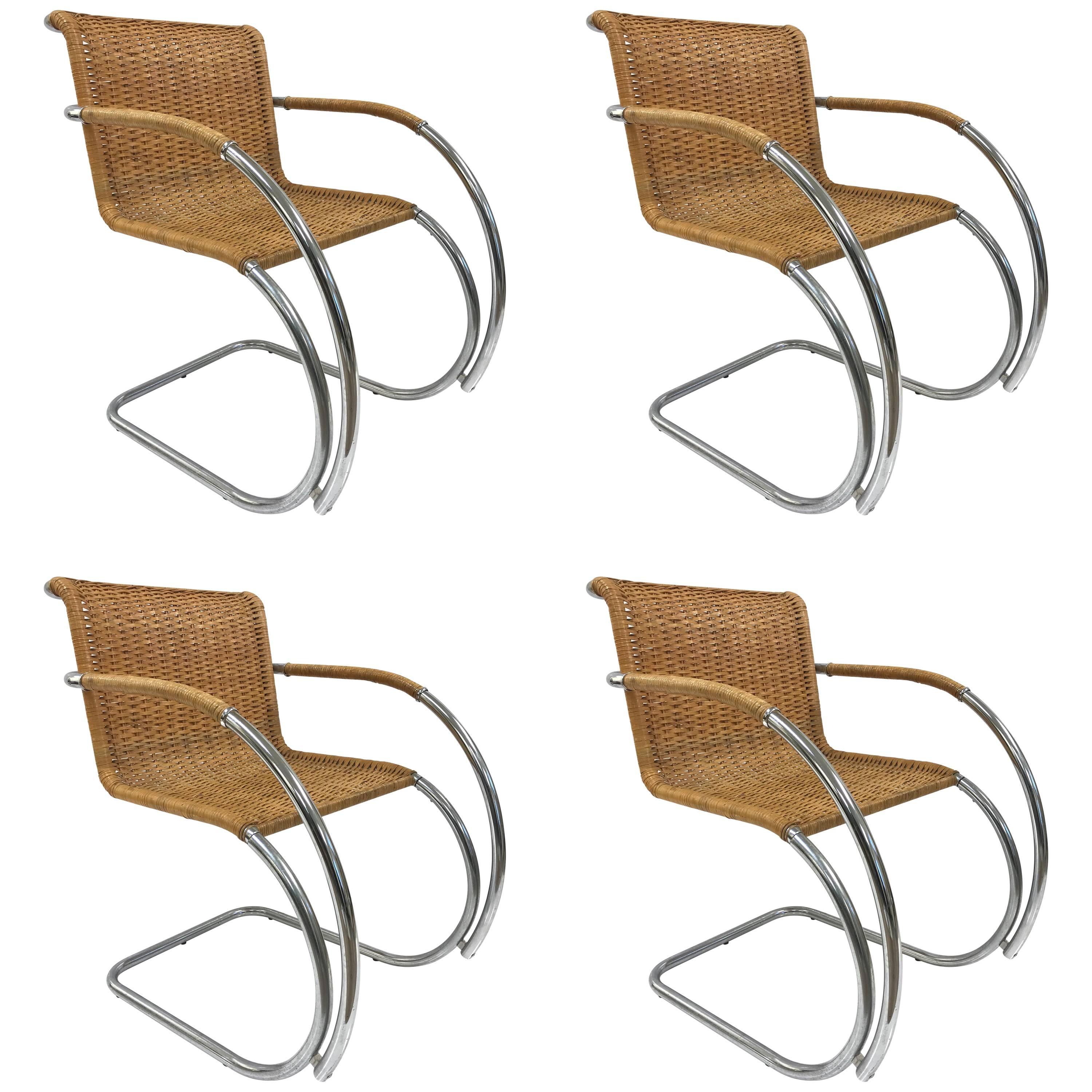 Set of Four Ludwig Mies van der Rohe MR20 Chairs