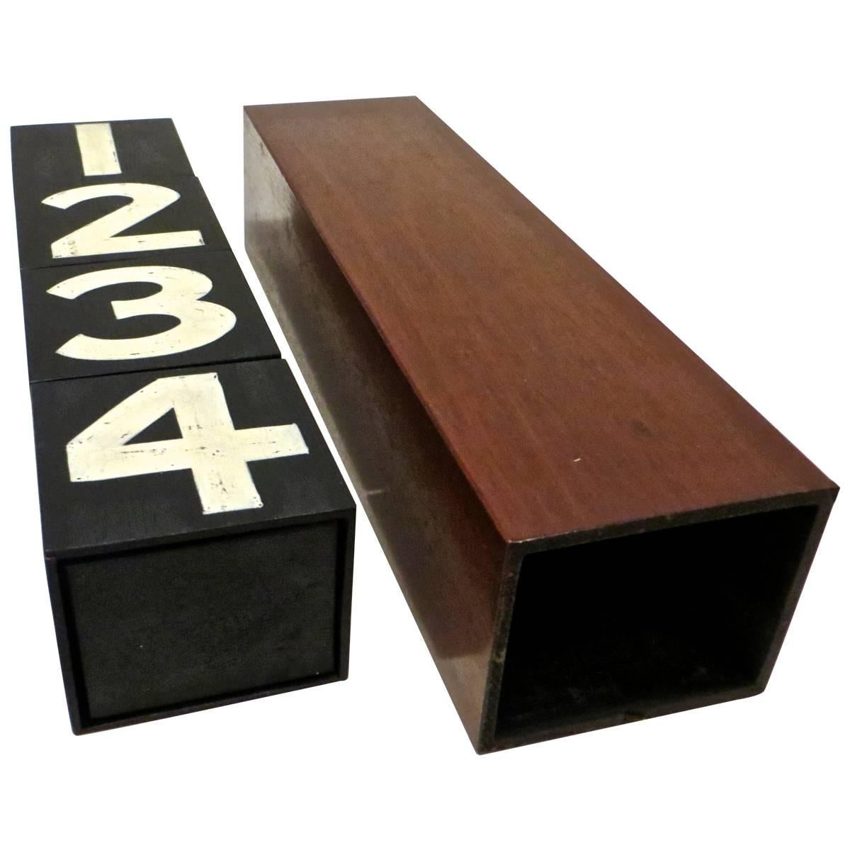 Magician
s Prop. Long Box with 
8
 Numbered Blocks, circa 1890