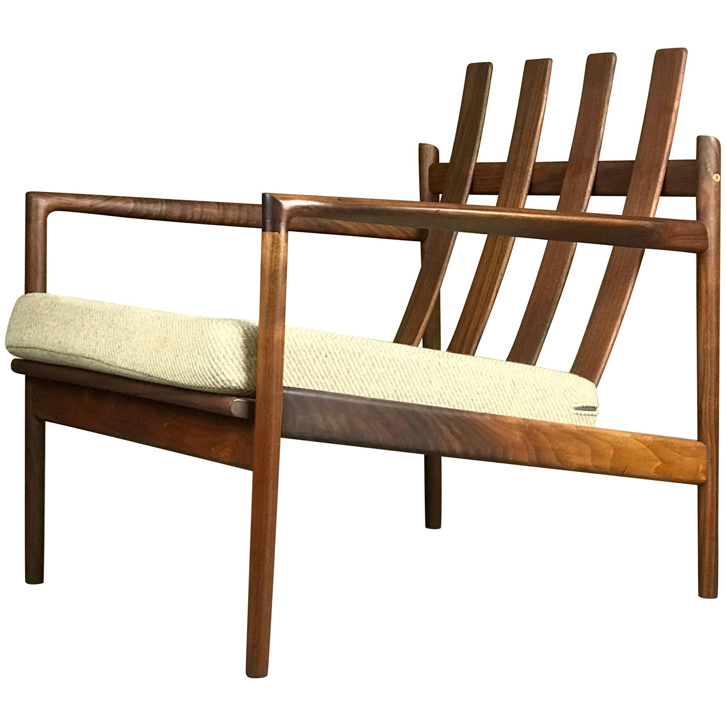 Early Danish Modern Lounge Chair in Teak by Ib Kofod Larsen for Selig: Restored 