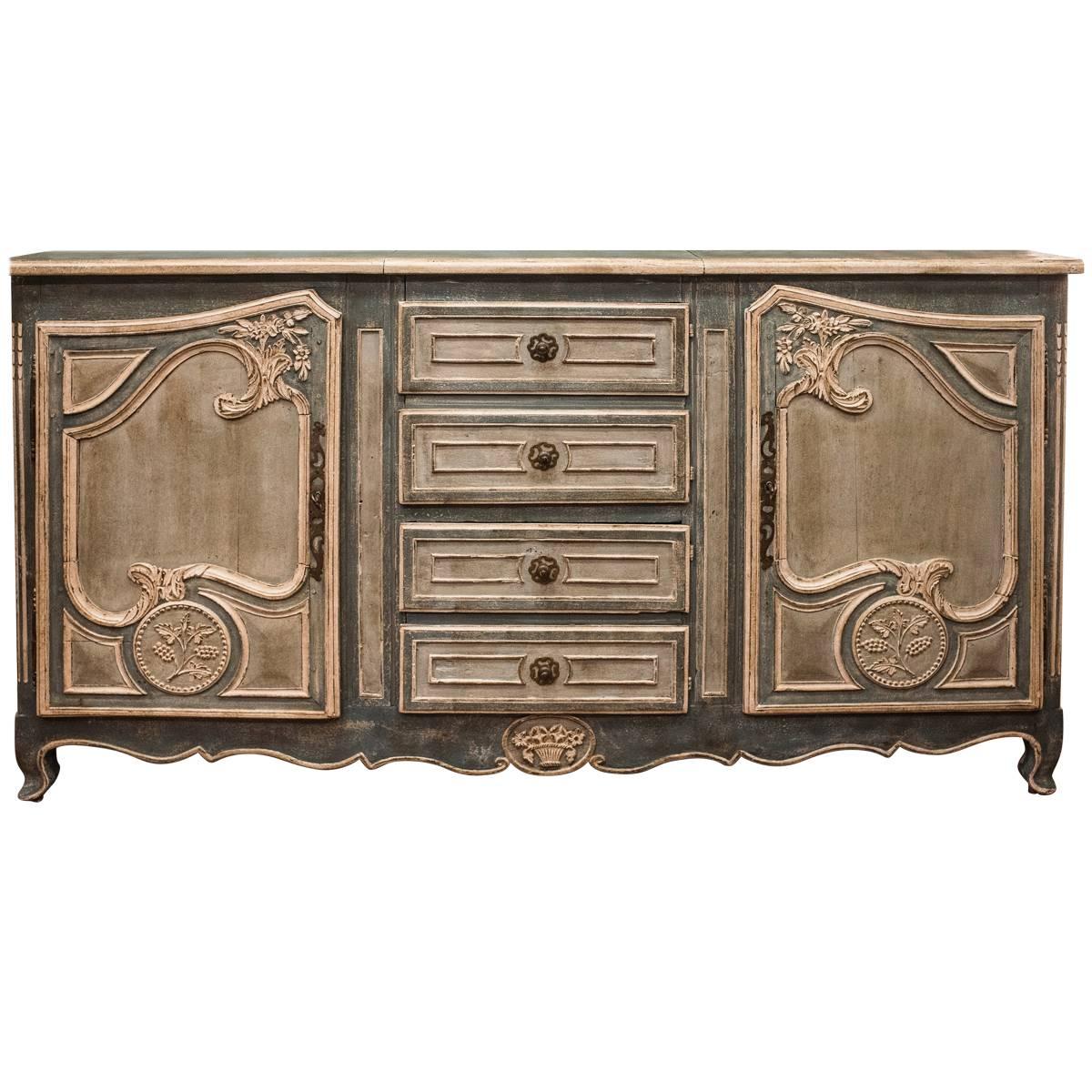 19th Century Provencal French Blue and Grey Buffet, circa 1860