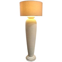 Cream Textured Plaster, 1980s Floor Lamp