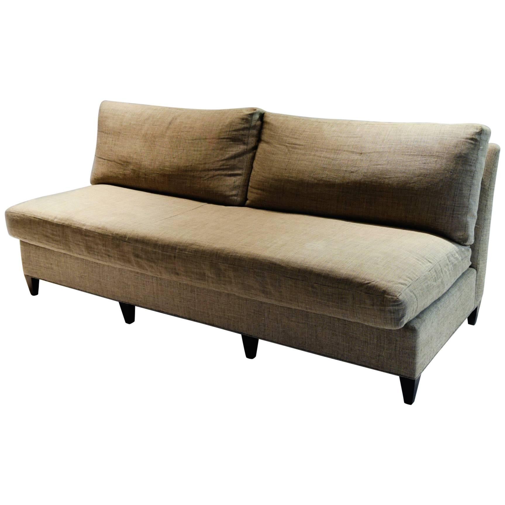 Three-Seater Sofa Upholstered in Linen, Designed by Suzanne Kasler 2006