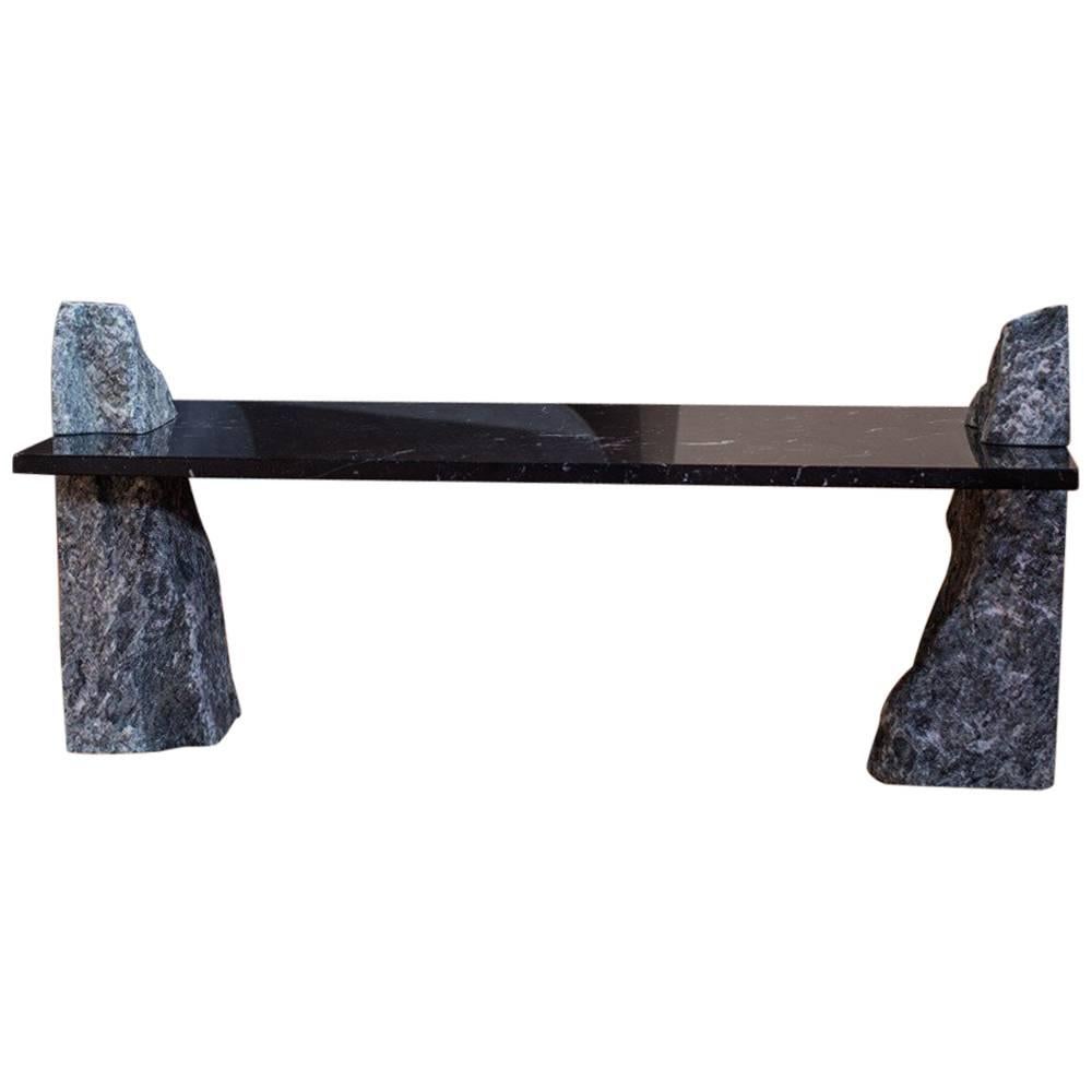 Lex Pott Fragments Stone Black and Green Marble Coffee Table For Sale