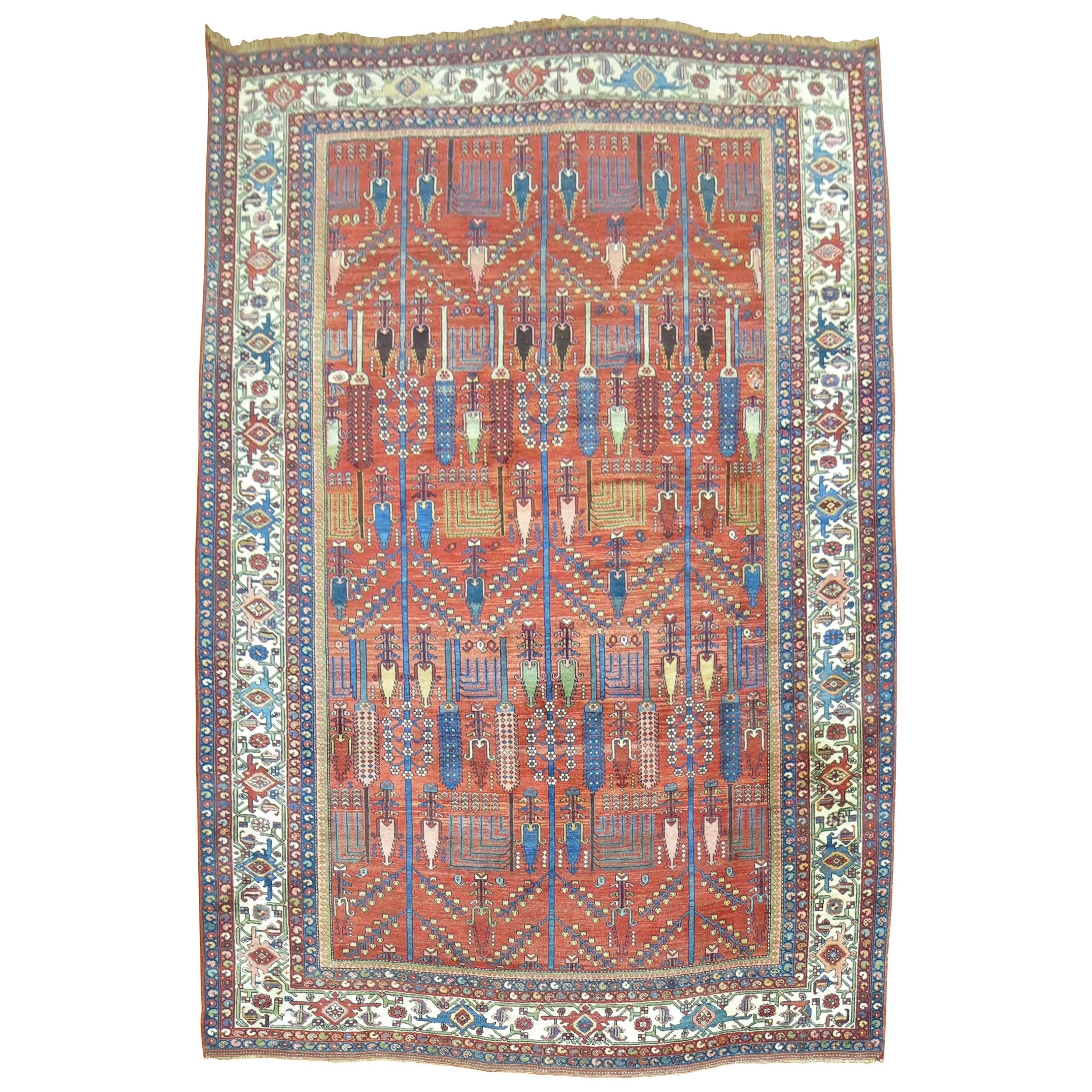 Zabihi Colllection Antiker persischer Bidjar-Teppich aus Weidenbaumholz