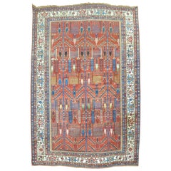 Vintage Persian Bidjar Willow Tree Rug