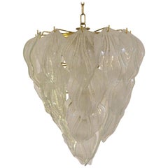 Murano Frosted Glass Leaf Chandelier