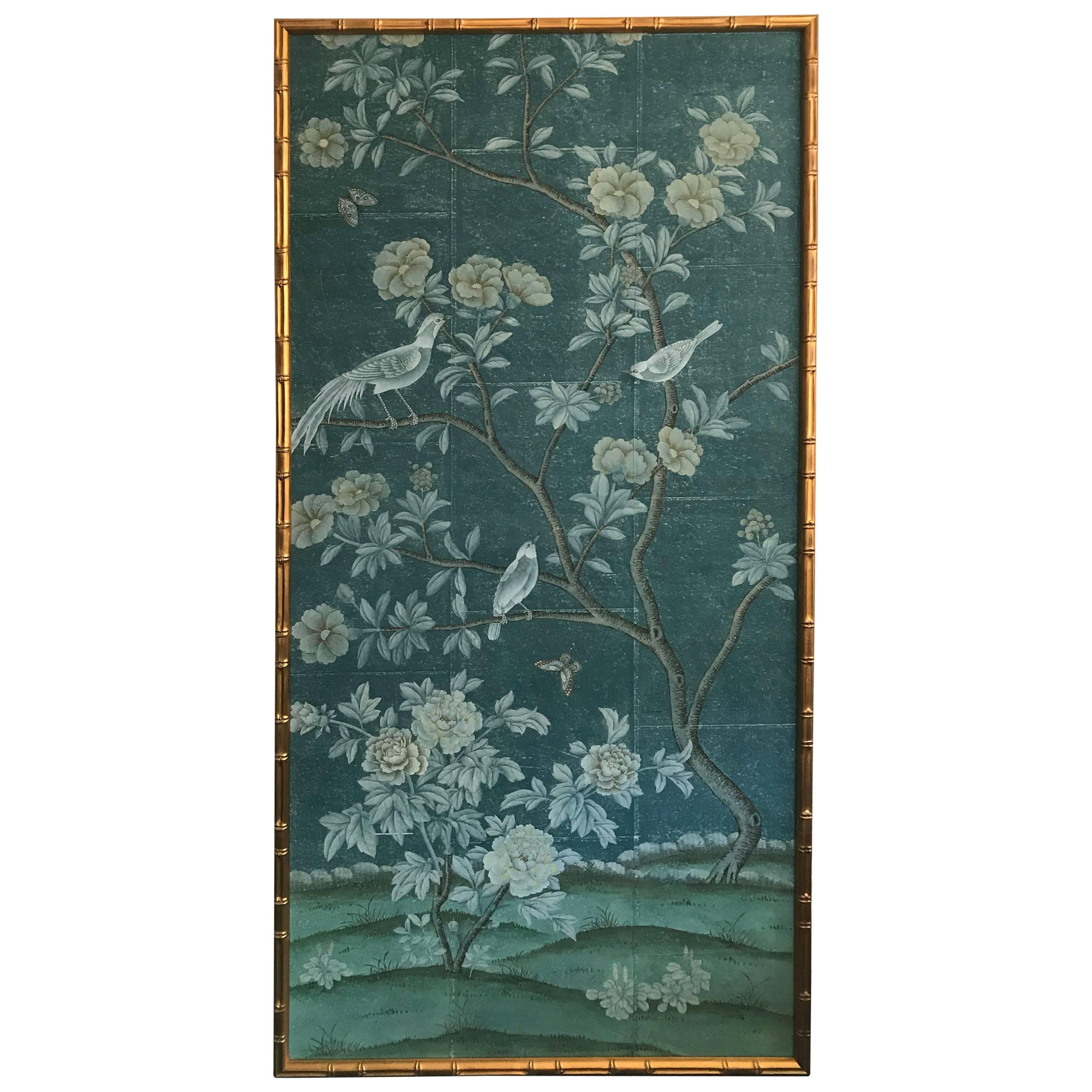 Framed Chinoiserie Panel For Sale