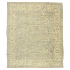 Vintage New Contemporary Turkish Oushak Rug with Transitional Style 