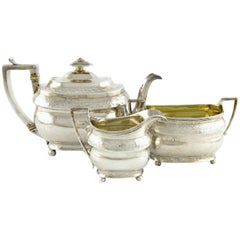 Antique George III Sterling Silver Tea Set, London, 1805