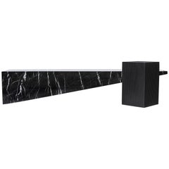Slimstone Bench in Black Marble, Minimalist Brazilian Design