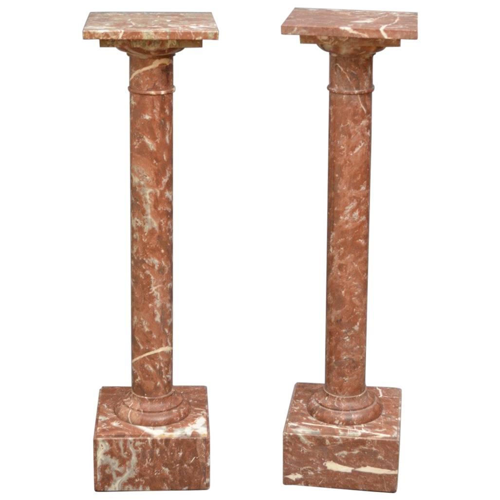 Pair of Turn of the Century Marble Columns