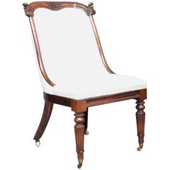 Antique 19th Century Rosewood Slipper Chair