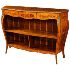 French Inlaid Bookcase in Rosewood and Walnut, 20th Century