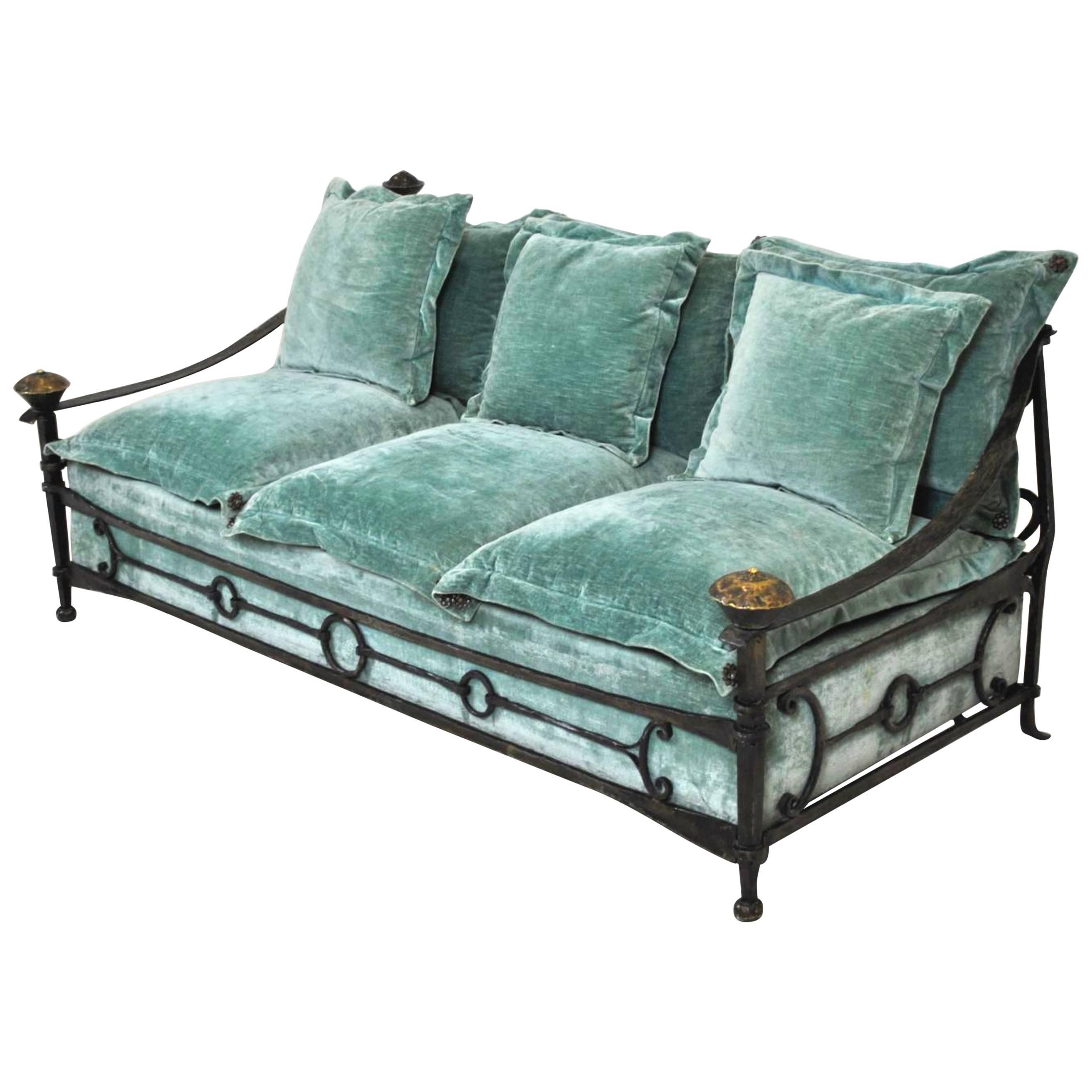Iron Wrought Sofa by Sido & François Thévenin For Sale