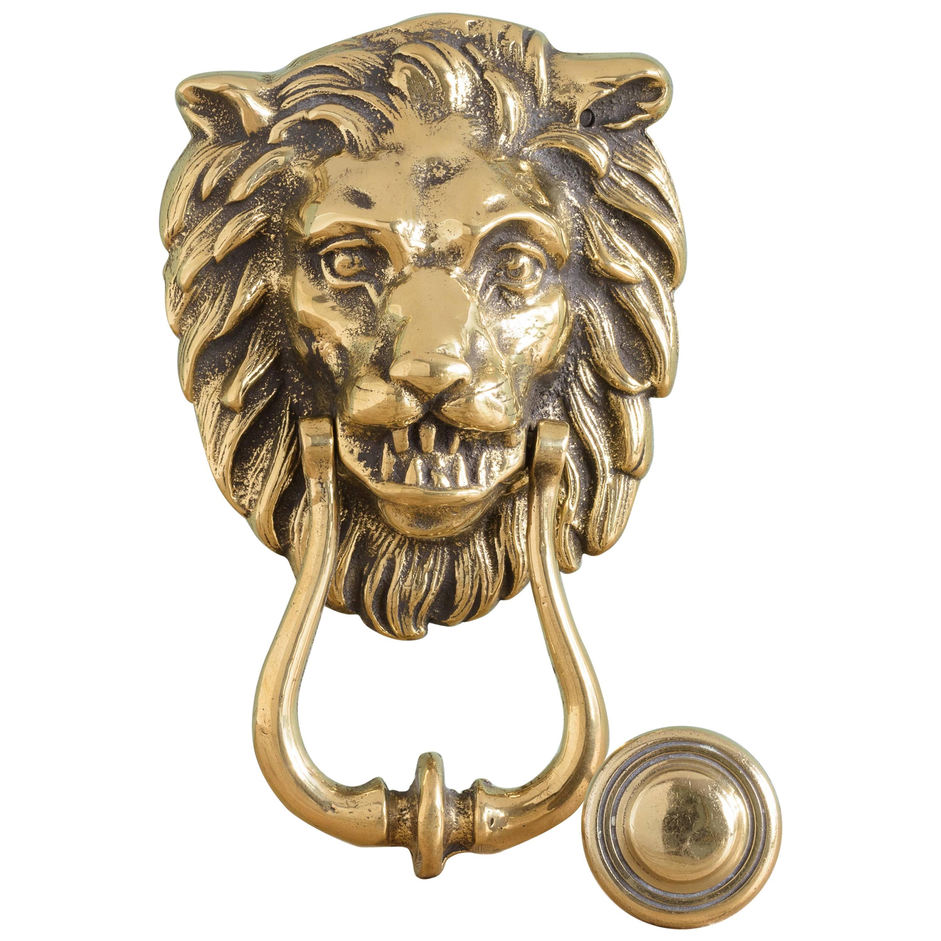 LION Style ANTIQUE Style Brass DOOR KNOCKER RARE 931 Fully Brass 