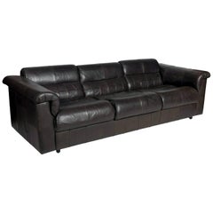 Brazilian Long Leather Sofa by Percival Lafer