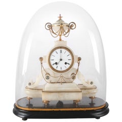 Antike neoklassische Französisch Louis XV Stil Alabaster & Bronze Urne Mantel Uhr
