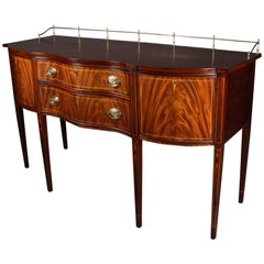 Henkel Harris Flame Mahogany Inlaid Serpentine Hepplewhite Sideboard