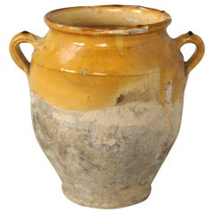 Antique French Confit Pot in Classic Mustard Color Many Available 