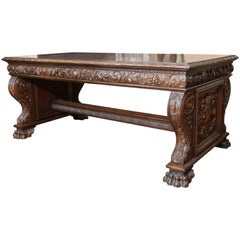 French Renaissance Style Walnut  Table, 19th Century
