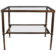 Brass and Glass Lamp Table