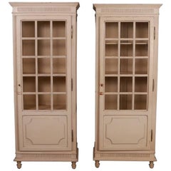 Pair of French Painted Bathroom Cabinets