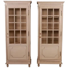 Used Pair of French Painted Bathroom Cabinets