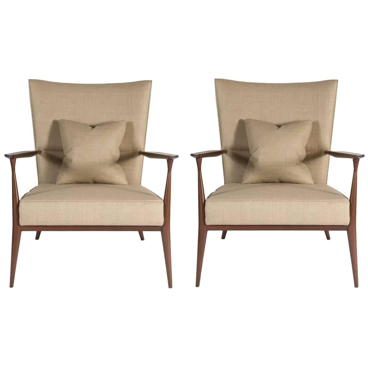 Pair of North Curved Back Armchairs For Sale