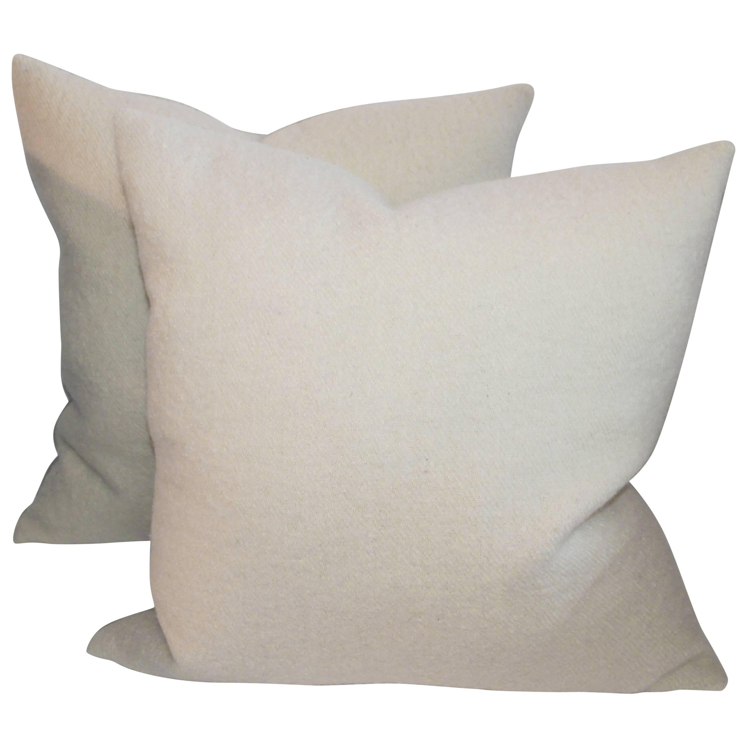 Mohair in Cream Pillows, Pair