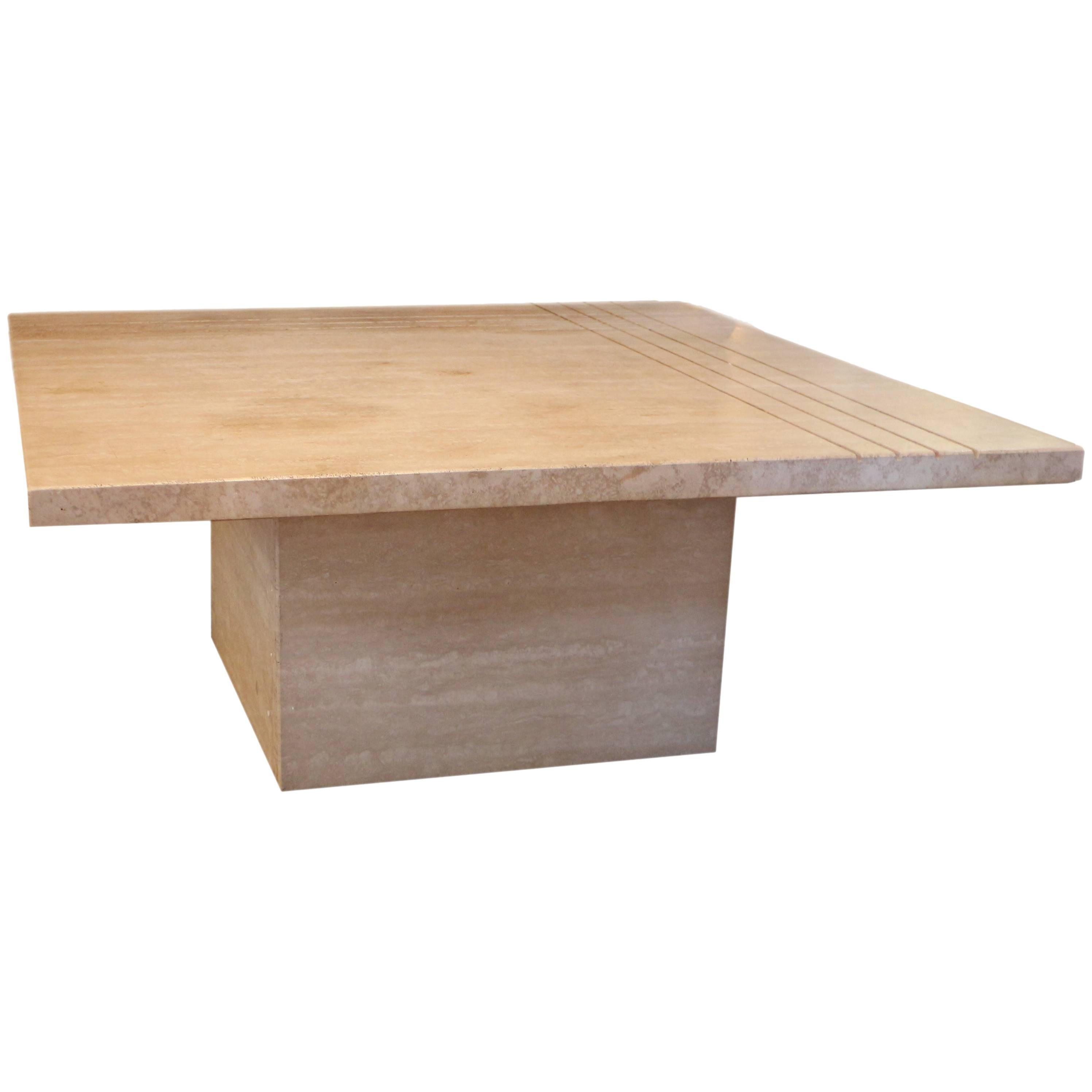 Travertine Square Table