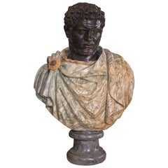 19th Century Roman Marble Bust Sculpture of Emperor Caracalla in Specimen Marble