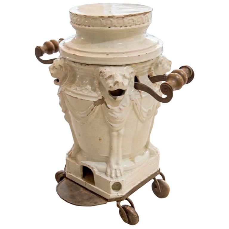 White Faience Neoclassical Brasero