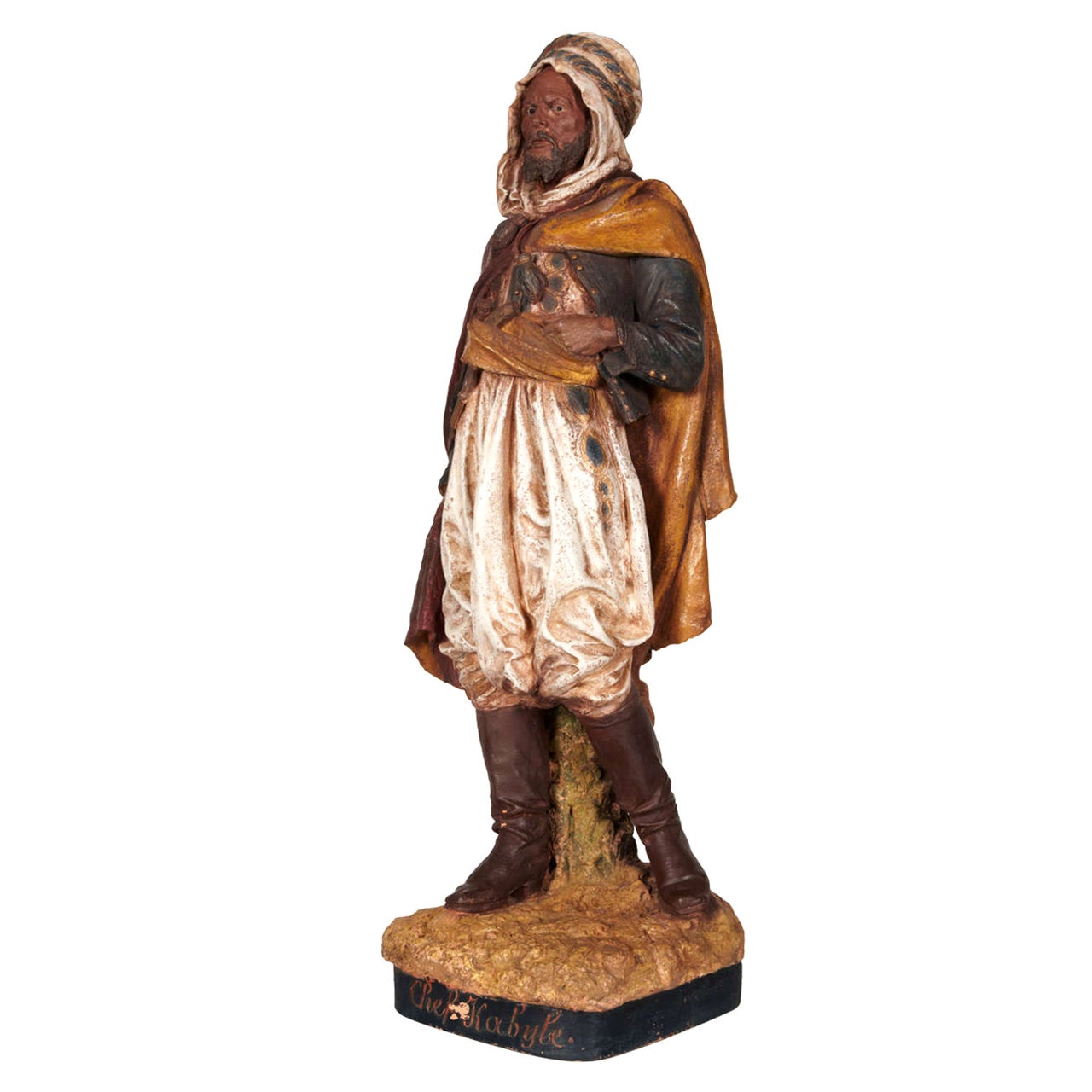 19th Century Terracotta Figure "Chef Kabyle" by Joseph Le Guluche France For Sale