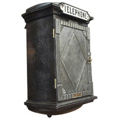 French Art Deco Cast Iron Phone Box A.Lombard, 1930