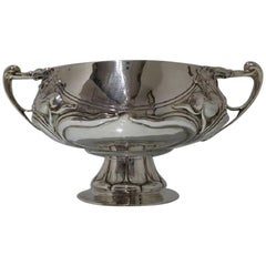 Edwardian Antique Sterling Silver Large Art Nouveau Rose Bowl Elkington & Co