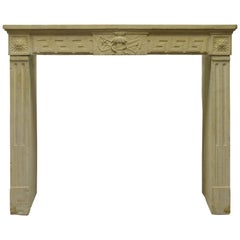 Small French Louis XVI Fireplace Mantel in Limestone