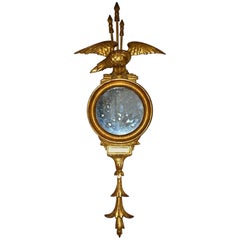 19th Century Giltwood Wall Mirror with an Eagle Crest