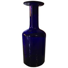Used Blue Glass Gulvase by Otto Bauer for Holmegaard