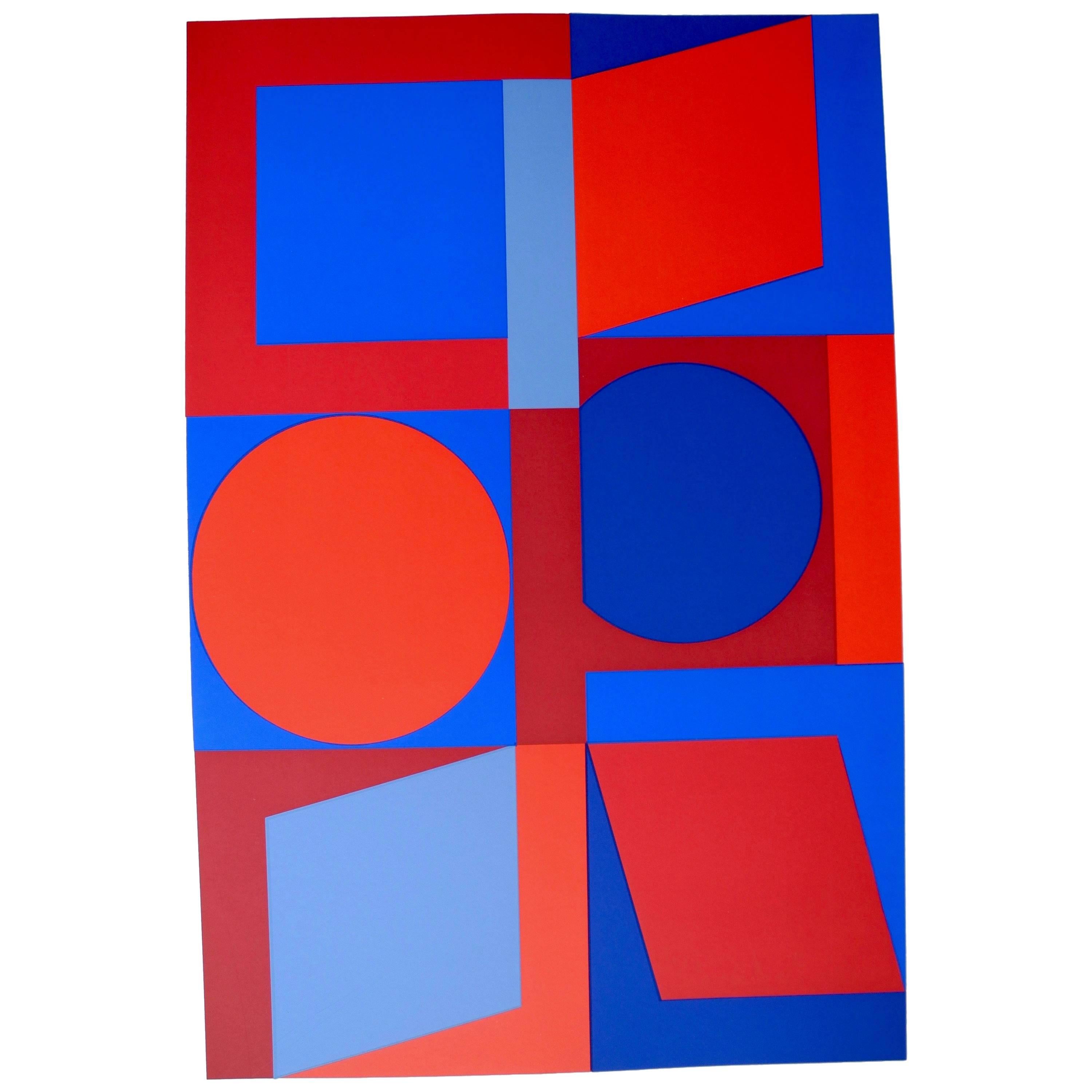 Optical Screen Print by Victor Vasarely, 1960s For Sale