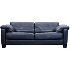 De Sede Ds 17 Designer Sofa Leather Black Two-Seat Couch Modern