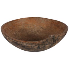 Antique Early 19th Century Swedish Bowl with Original Painted Decoration on the Back