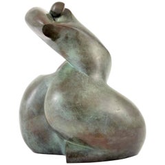 Large Dominique Polles Abstract Bronze Sculpture